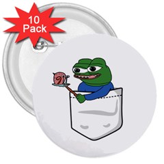 Apu Apustaja Roasting A Snail On A Campfire Pepe The Frog Pocket Tee Kekistan 3  Buttons (10 Pack)  by snek