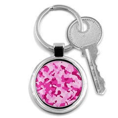 Standard Pink Camouflage Army Military Girl Key Chains (round)  by snek