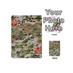 Wood camouflage military army green khaki pattern Playing Cards 54 (Mini) Front - Heart4