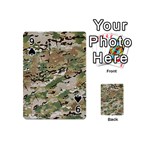 Wood camouflage military army green khaki pattern Playing Cards 54 (Mini) Front - Spade9