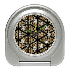Pattern Stained Glass Triangles Travel Alarm Clock by Pakrebo