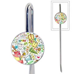 Doodle New Year Party Celebration Book Mark by Pakrebo