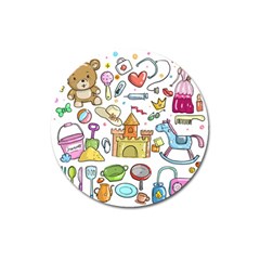 Baby Equipment Child Sketch Hand Magnet 3  (round) by Pakrebo