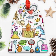 Baby Equipment Child Sketch Hand Bell Ornament (two Sides) by Pakrebo