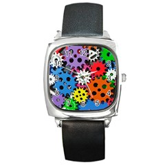 The Gears Are Turning Square Metal Watch by WensdaiAmbrose