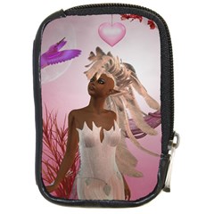 Wonderful Fairy With Feather Hair Compact Camera Leather Case by FantasyWorld7