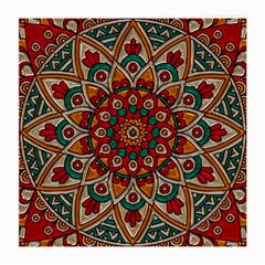 Mandala - Red & Teal Medium Glasses Cloth (2-side) by WensdaiAmbrose
