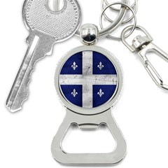 Flag Quebec Drapeau Grunge Fleur De Lys Blue And White Bottle Opener Key Chains by Quebec