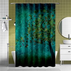 Tree In The Wind Shower Curtain 48  X 72  (small)  by WensdaiAmbrose