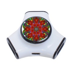 Mandala Fractal Graphic Design 3-port Usb Hub by Pakrebo