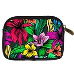 Neon Hibiscus Digital Camera Leather Case Back