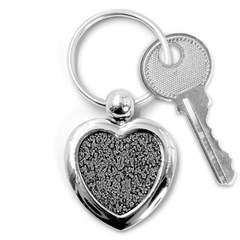 Black And White Abstract Key Chains (heart)  by retrotoomoderndesigns