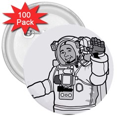 Astronaut Space Exploration Helmet 3  Buttons (100 Pack)  by Wegoenart