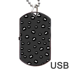 Totoro - Soot Sprites Pattern Dog Tag Usb Flash (two Sides) by Valentinaart