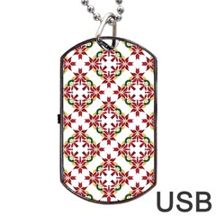 Christmas Wallpaper Background Dog Tag Usb Flash (two Sides) by Pakrebo