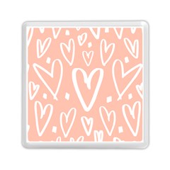 Coral Pattren With White Hearts Memory Card Reader (square) by alllovelyideas