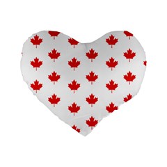 Maple Leaf Canada Emblem Country Standard 16  Premium Flano Heart Shape Cushions by Mariart