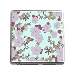 Vintage Floral Lilac Pattern Memory Card Reader (square 5 Slot) by snowwhitegirl