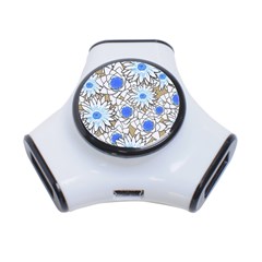 Vintage White Blue Flowers 3-port Usb Hub by snowwhitegirl