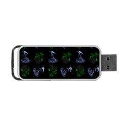 Gothic Girl Rose Black Pattern Portable Usb Flash (one Side) by snowwhitegirl
