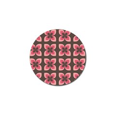Retro Flower Pink Brown Golf Ball Marker (4 Pack) by snowwhitegirl