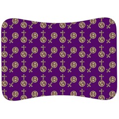 Victorian Crosses Purple Velour Seat Head Rest Cushion by snowwhitegirl