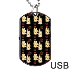 Victorian Skeleton Black Dog Tag Usb Flash (one Side) by snowwhitegirl