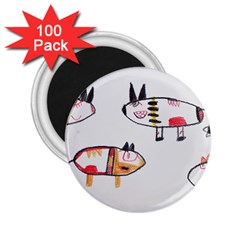 Children Children Drawing Flock 2 25  Magnets (100 Pack)  by Pakrebo
