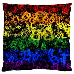 Lgbt Pride Rainbow Gay Lesbian Large Cushion Case (one Side) by Pakrebo