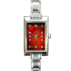 Wonderful Celtic Cross On Vintage Background Rectangle Italian Charm Watch by FantasyWorld7