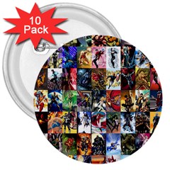 Comic Book Images 3  Buttons (10 Pack)  by Sudhe