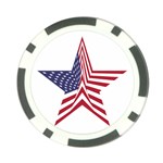 A Star With An American Flag Pattern Poker Chip Card Guard Front