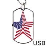 A Star With An American Flag Pattern Dog Tag USB Flash (One Side) Front