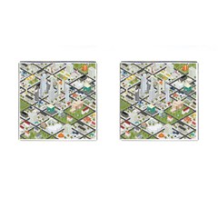 Simple Map Of The City Cufflinks (square) by Sudhe