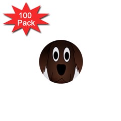 Dog Pup Animal Canine Brown Pet 1  Mini Buttons (100 Pack)  by Sudhe