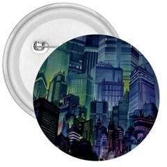 City Night Landmark 3  Buttons by Sudhe