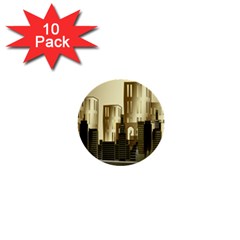 Architecture City House 1  Mini Buttons (10 Pack)  by Sudhe