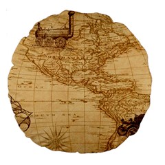 Map Discovery America Ship Train Large 18  Premium Round Cushions by Sudhe