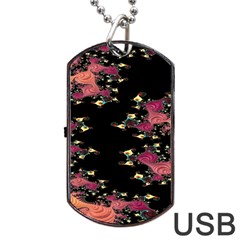 Fractal Fantasy Art Design Swirl Dog Tag Usb Flash (two Sides) by Sudhe