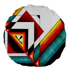 Diamond Acrylic Paint Pattern Large 18  Premium Round Cushions by Sudhe