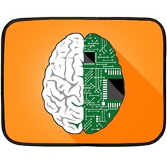 Technology Brain Digital Creative Double Sided Fleece Blanket (mini)  by Sudhe