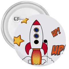 Rocket Cartoon 3  Buttons by Sudhe