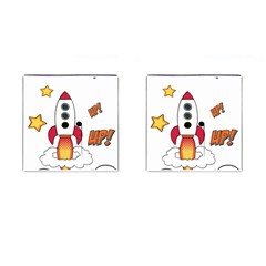 Rocket Cartoon Cufflinks (square) by Sudhe