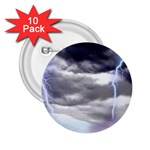 Thunder And Lightning Weather Clouds Painted Cartoon 2.25  Buttons (10 pack)  Front
