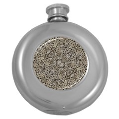 Cyber Punk Pattern Design Round Hip Flask (5 Oz) by dflcprintsclothing