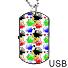 Pattern Background Wallpaper Design Dog Tag Usb Flash (two Sides) by Pakrebo
