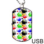 Pattern Background Wallpaper Design Dog Tag USB Flash (Two Sides) Front