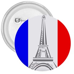 Eiffel Tower France Flag Tower 3  Buttons by Sudhe