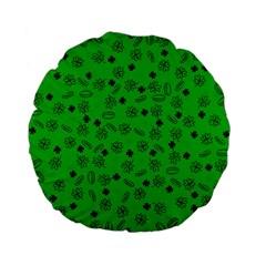 St Patricks Day Pattern Standard 15  Premium Flano Round Cushions by Valentinaart