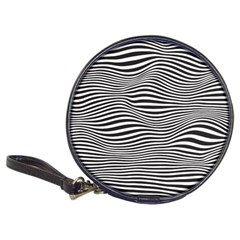 Retro Psychedelic Waves Pattern 80s Black And White Classic 20-cd Wallets by genx